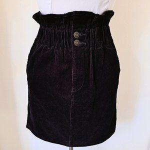 Shinestar Juniors Mini Paperbag Skirt Corduroy Black Color Size M